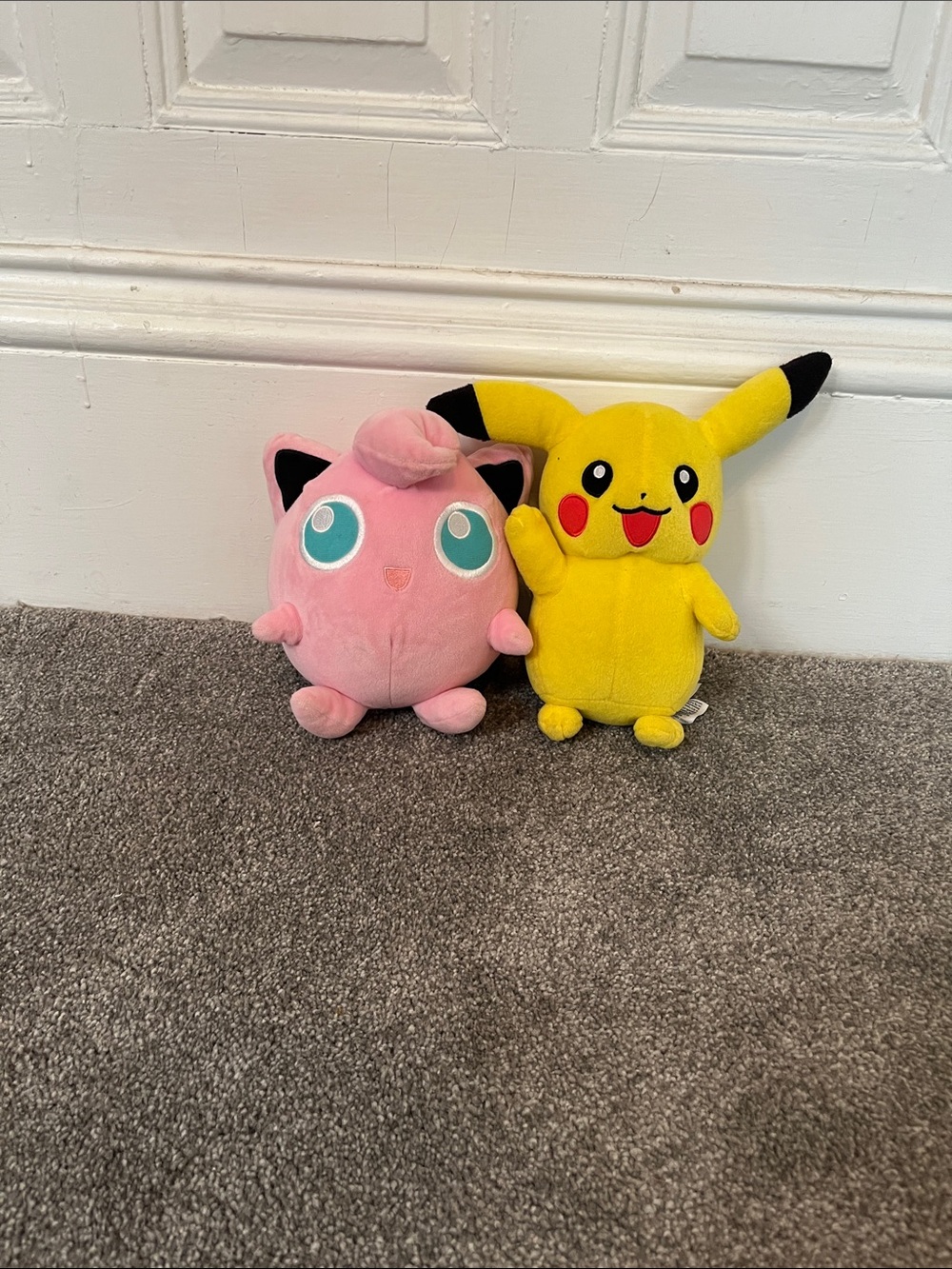Plush Jigglypuff and Pikachu Soft Toy Set - Pink & Yellow
